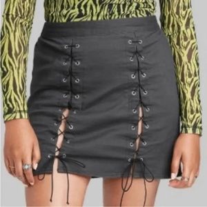 Wild Fable Black Grommet Lace-Up Mini Skirt Plus Size XXL